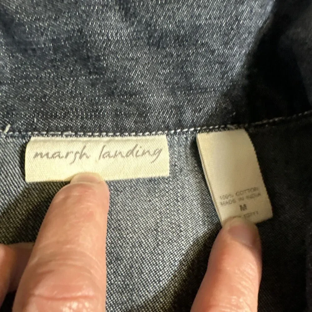 Marsh Landing‎ Denim Wmn's Med Jacket Jean With Embellished Designs Vintage